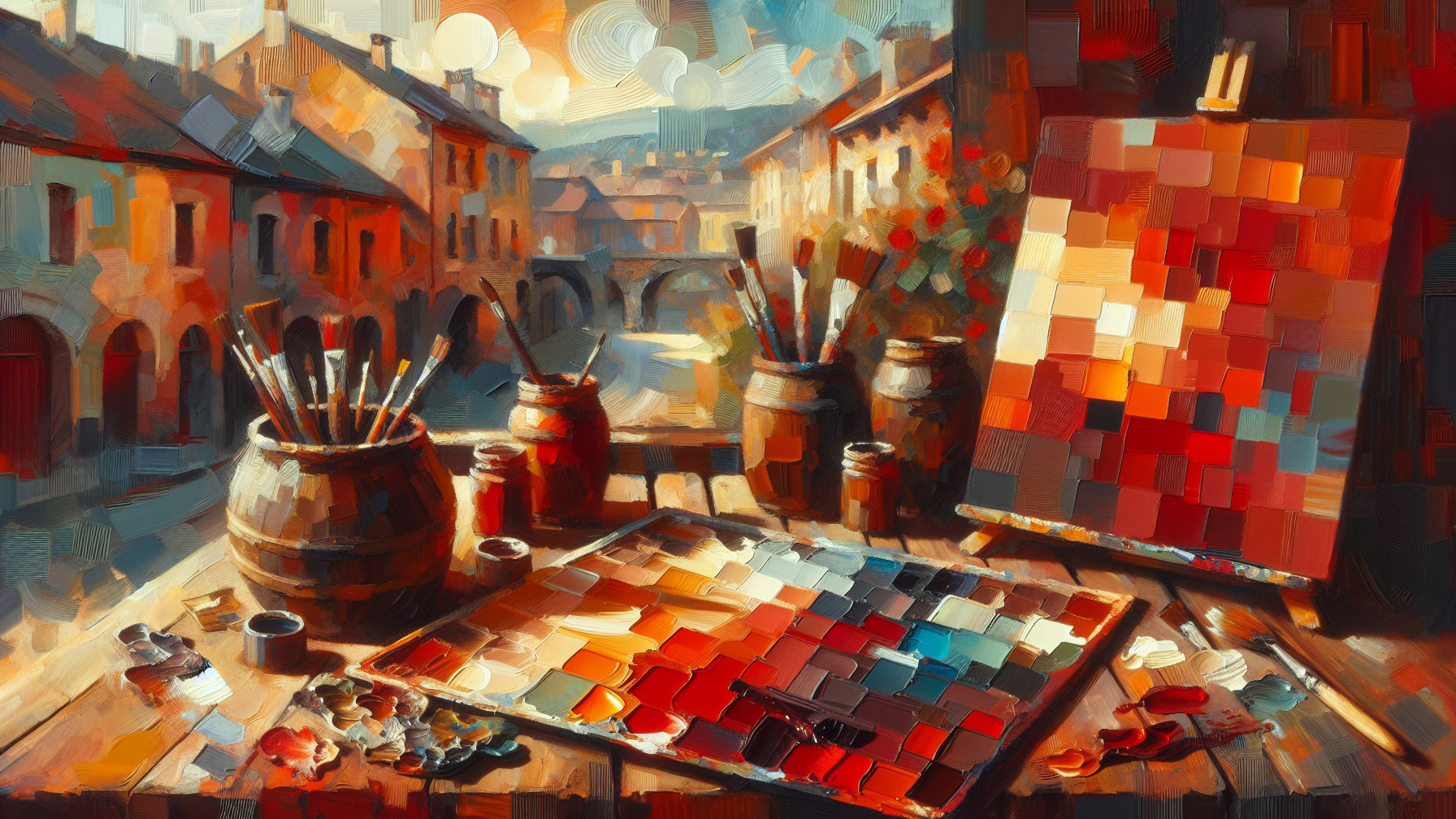 Vibrant Artist's Studio Overlooking Picturesque Village