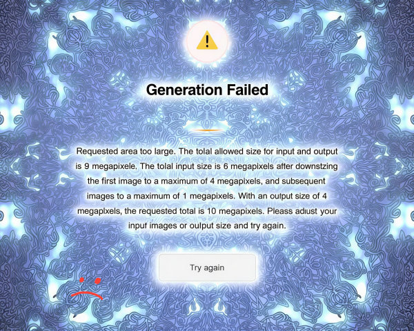 Purple and Blue Background with Error Message Display