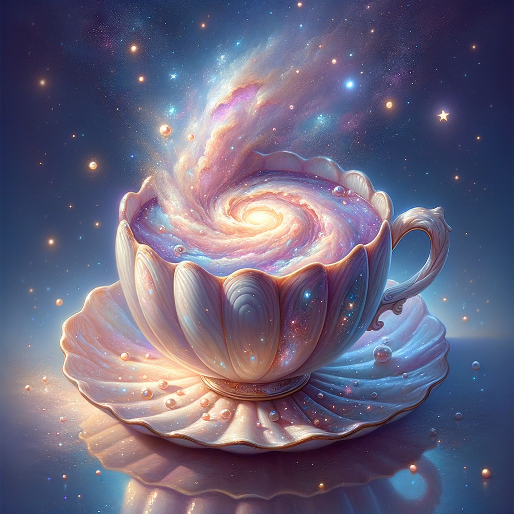 Teacup and Saucer Containing a Swirling Galaxy
