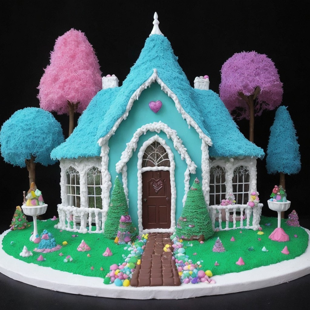Whimsical Gingerbread House with Colorful Decor