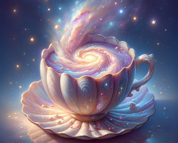 Teacup and Saucer Containing a Swirling Galaxy