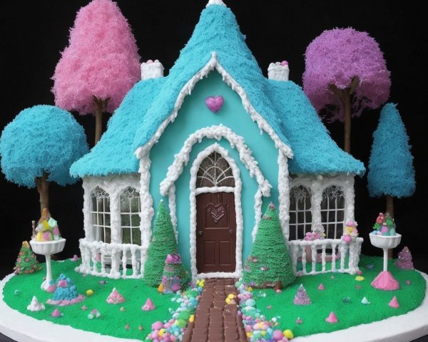 Whimsical Gingerbread House with Colorful Decor
