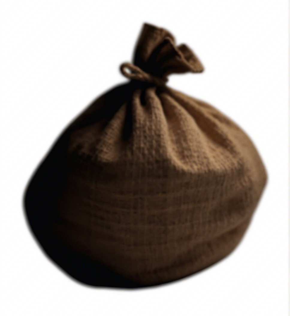 Textured Burlap Sack with Earthy Tones and Rustic Look