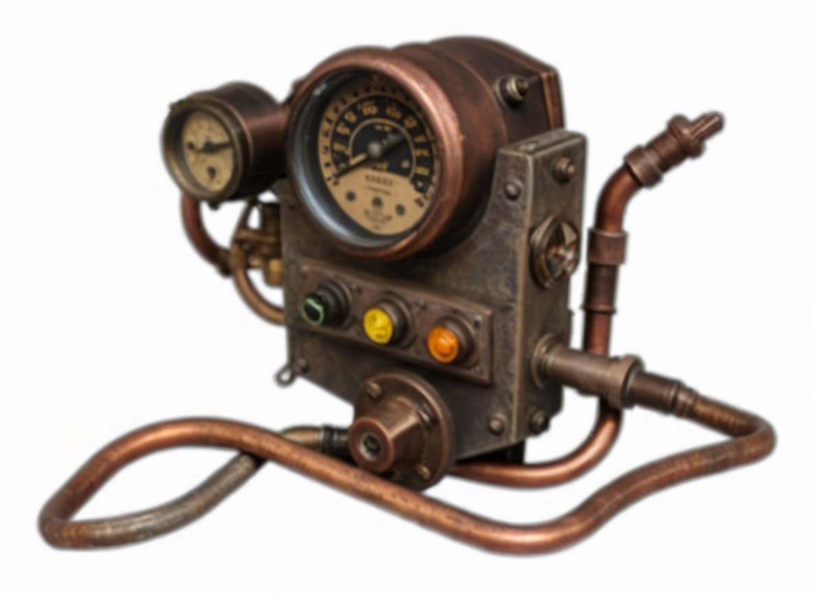 Vintage Steampunk Pressure Gauge with Intricate Design