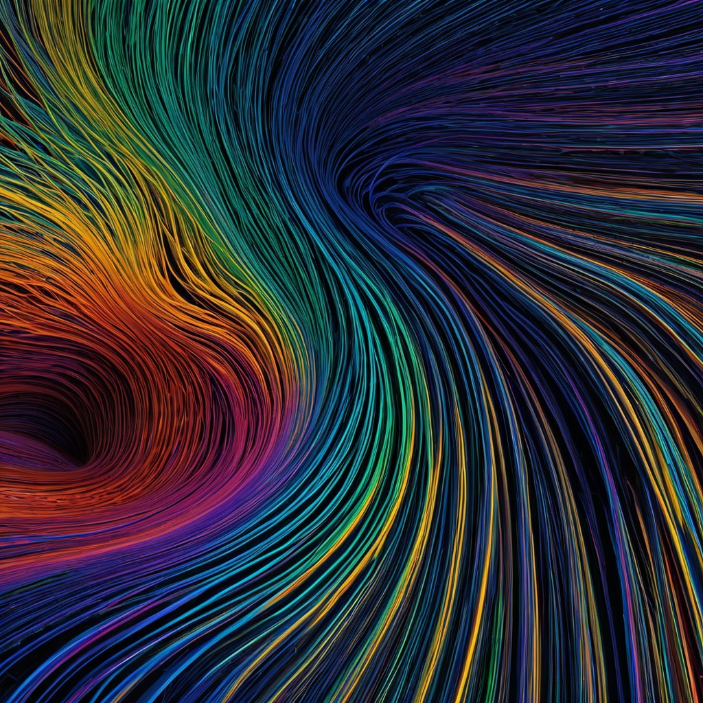 Vibrant Abstract Design with Swirling Colorful Lines