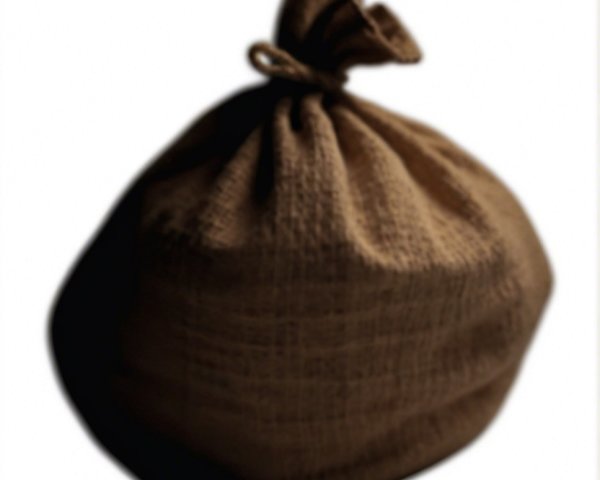 Textured Burlap Sack with Earthy Tones and Rustic Look