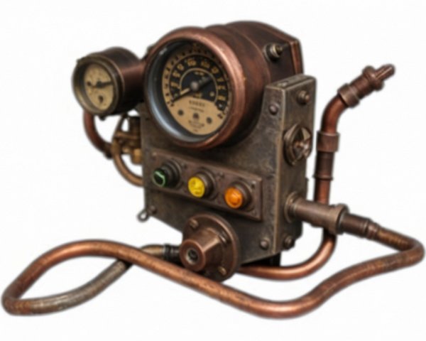 Vintage Steampunk Pressure Gauge with Intricate Design