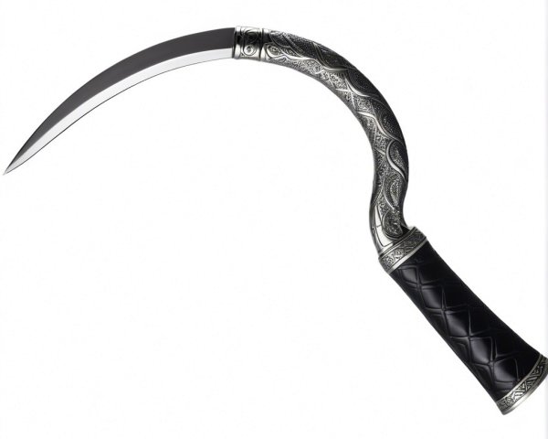 Intricately Designed Scimitar-Like Knife Description