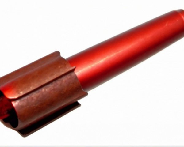 Cylindrical Red Metallic Object with Tapered End