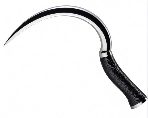 Curved Black Blade with Elegant Handle Design