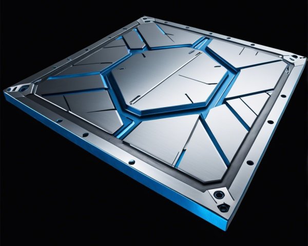 Futuristic Metallic Panel with Geometric Design
