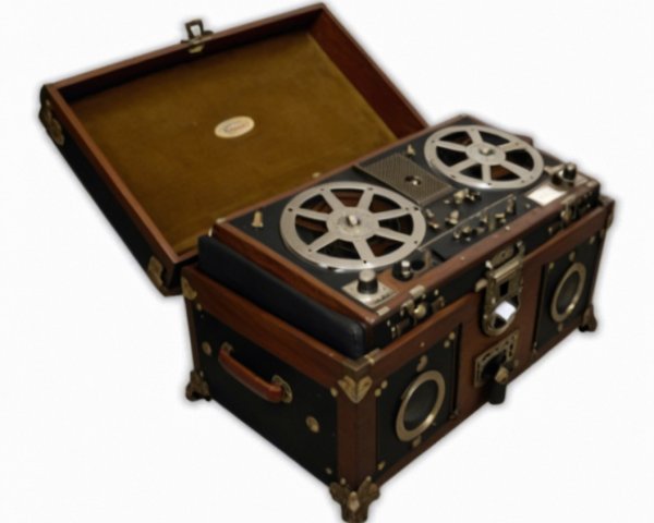 Vintage Wooden Reel-to-Reel Tape Recorder Description