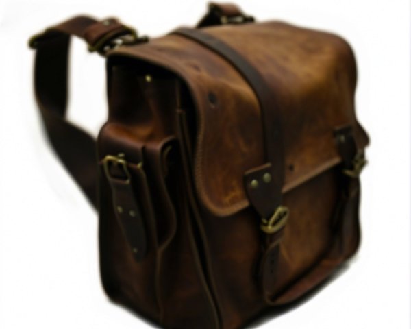 Rustic Brown Leather Messenger Bag with Vintage Look