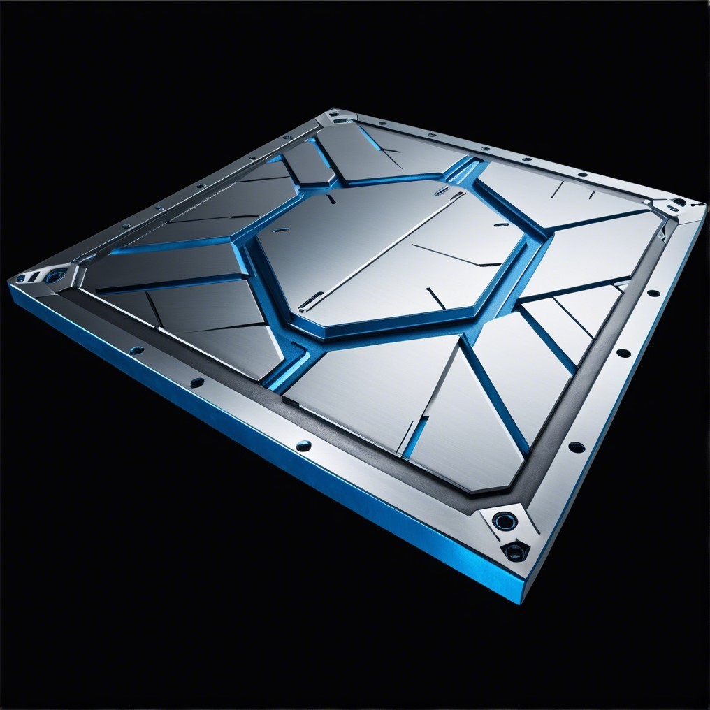 Futuristic Metallic Panel with Geometric Design