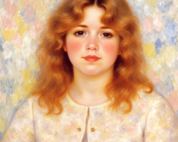Close-Up Portrait of a Young Girl with Pastel Background