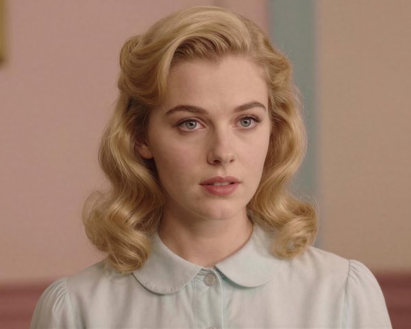 Vintage 1940s-1950s Inspired Woman with Blue Eyes