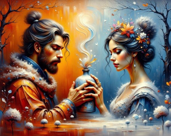 Contrast of Warm and Cool Colors in Human Connection