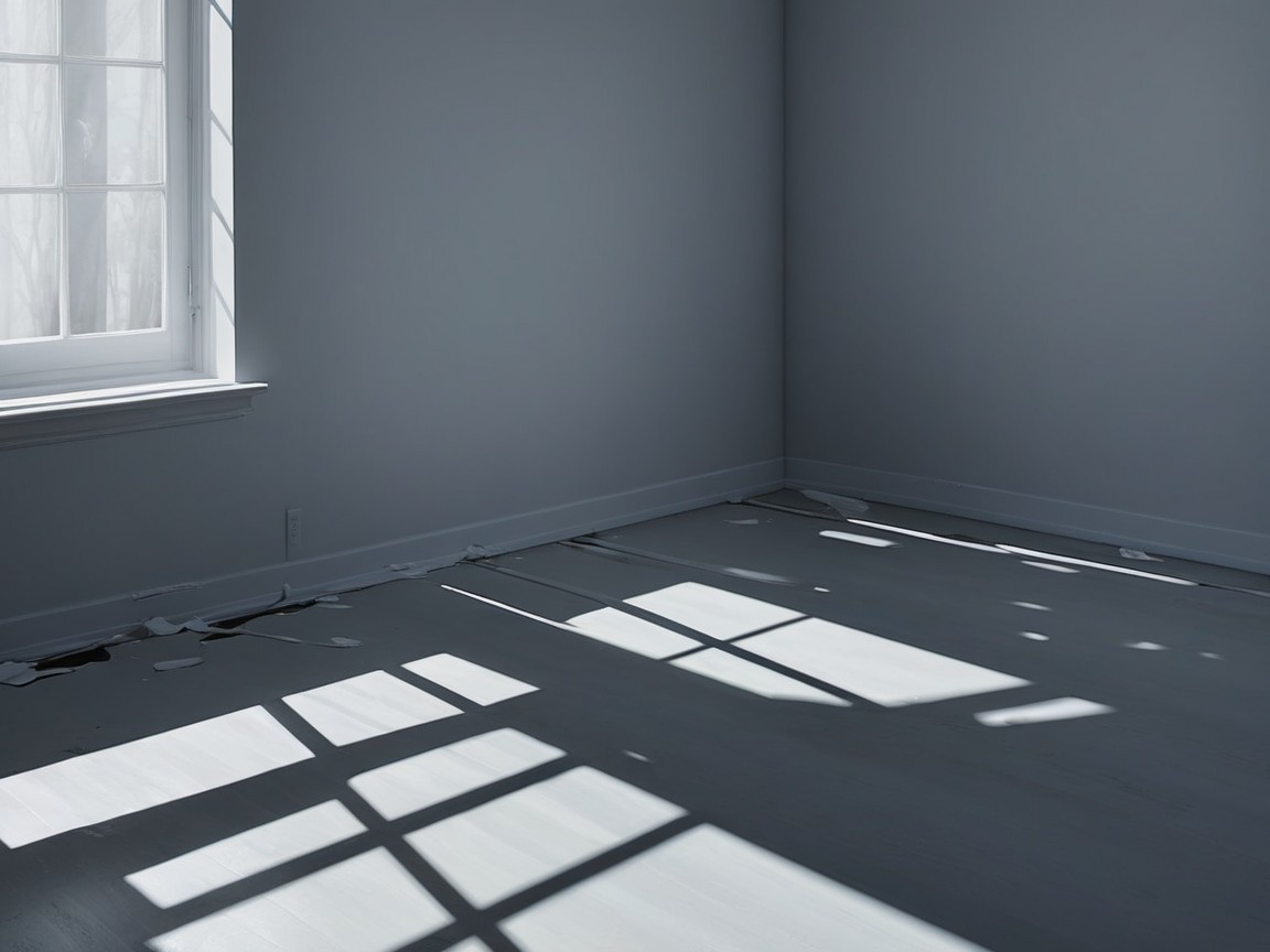 Sunlight and Shadows in a Sparsely Furnished Room