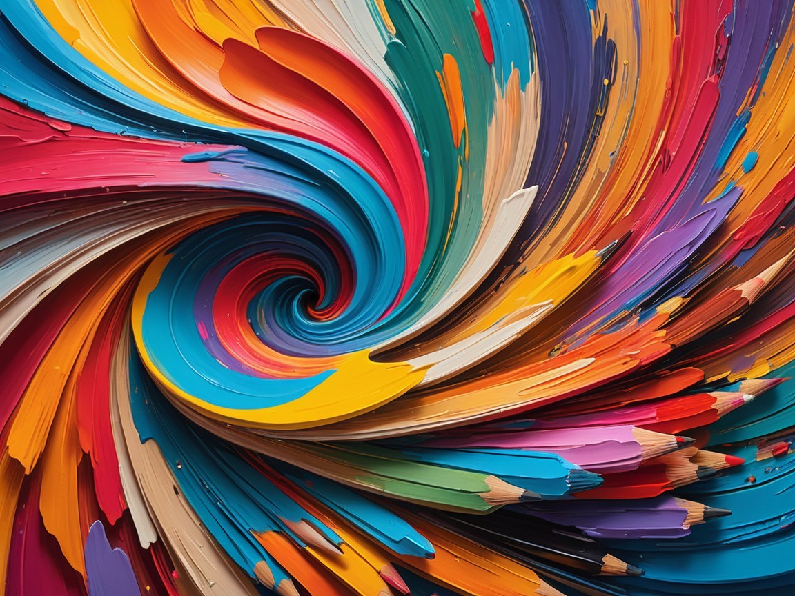 Vibrant Swirl of Colors in Dynamic Spiral Pattern