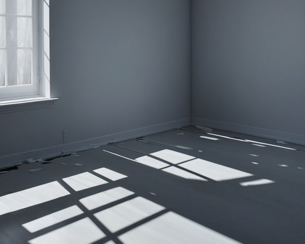 Sunlight and Shadows in a Sparsely Furnished Room