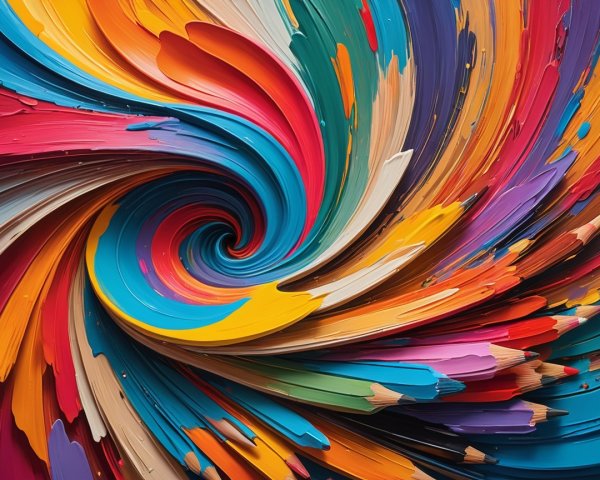 Vibrant Swirl of Colors in Dynamic Spiral Pattern