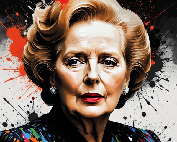 Stylized Pop Art Portrait of a Female Political Figure