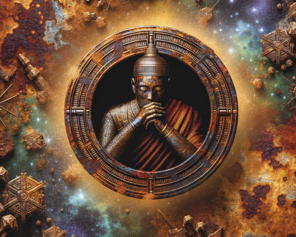 Surreal Mixed Media Artwork Featuring Cosmic Scene