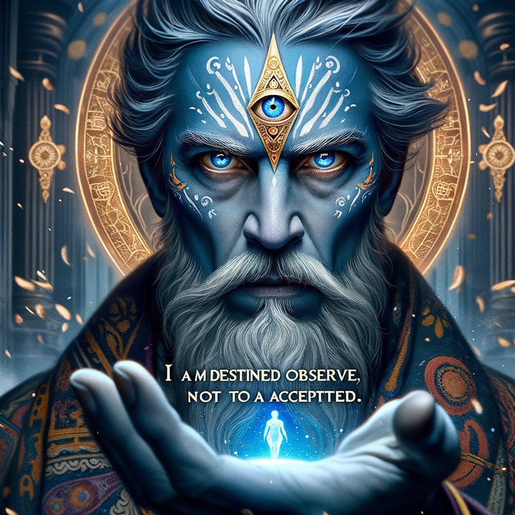 Mystical Digital Painting of a Blue-Skinned Man