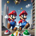Mario Characters in Colorful Castle Landscape