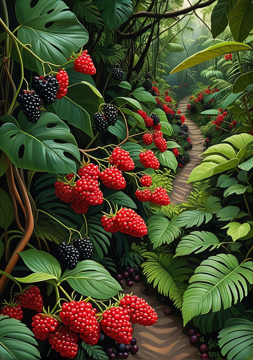 Vibrant Jungle Path Surrounded by Lush Greenery