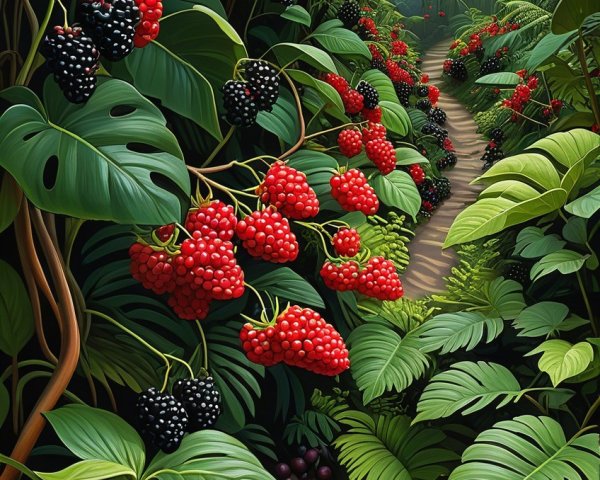 Vibrant Jungle Path Surrounded by Lush Greenery