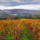 Vibrant Landscape with Golden Field and Rolling Hills