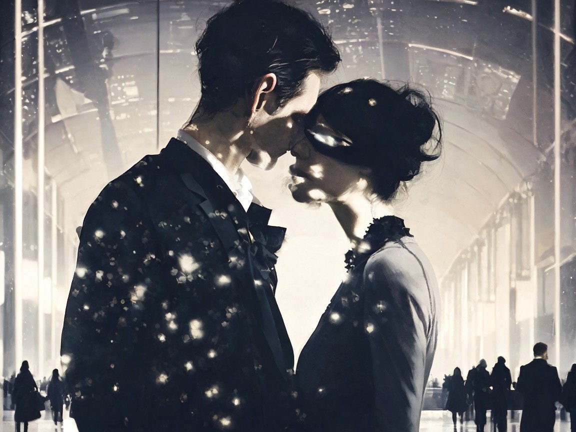 Couple in Intimate Moment in Ethereal Setting