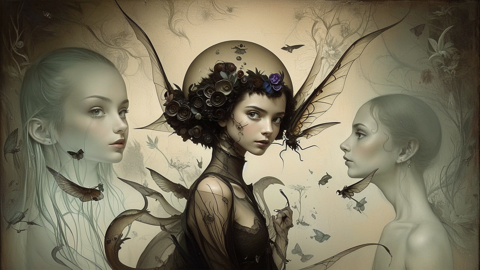 Ethereal Female Figures with Mystical Elements
