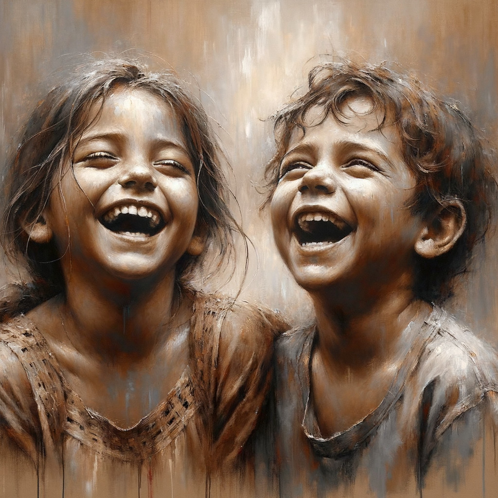 Joyful Children with Expressive Faces and Smiles