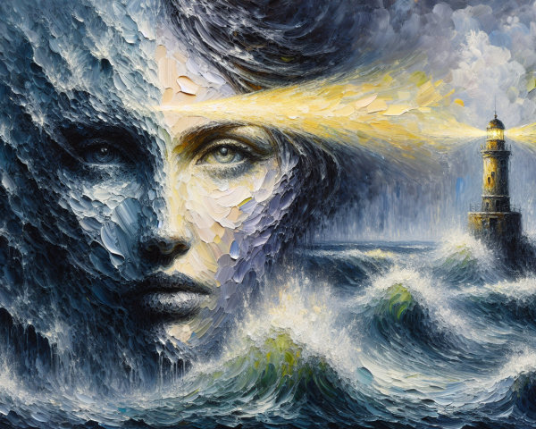 Dramatic Seascape Merging Nature and Human Form