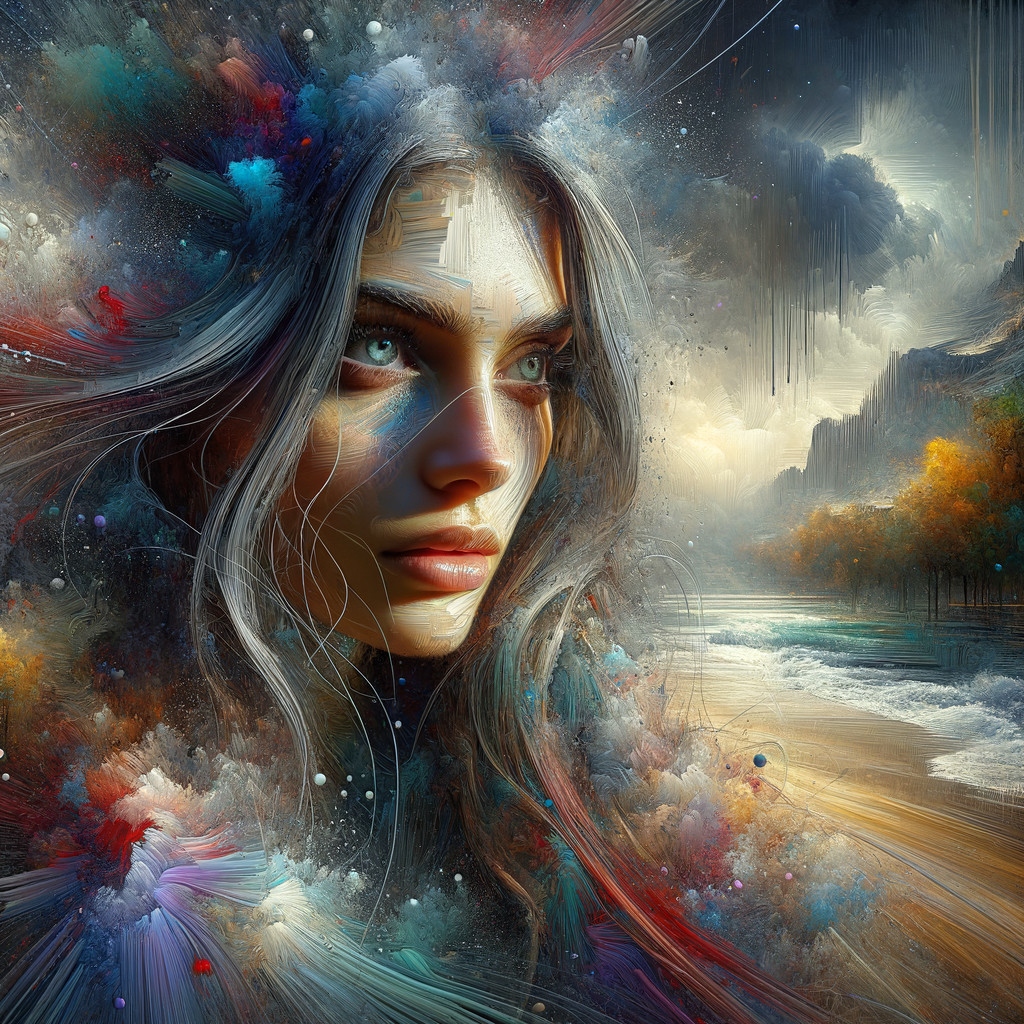 Surreal Portrait of a Woman with Vibrant Colors