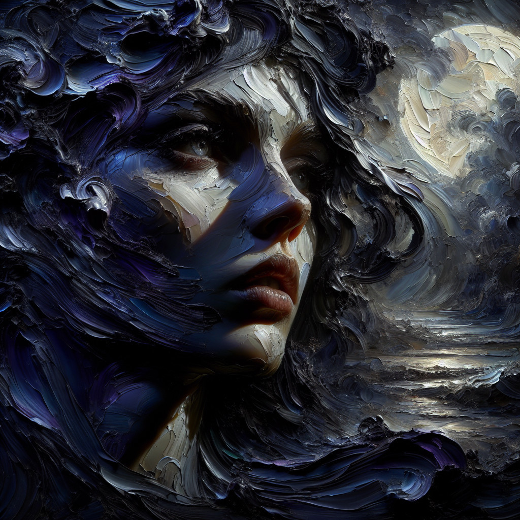 Impressionistic Portrait of a Contemplative Woman