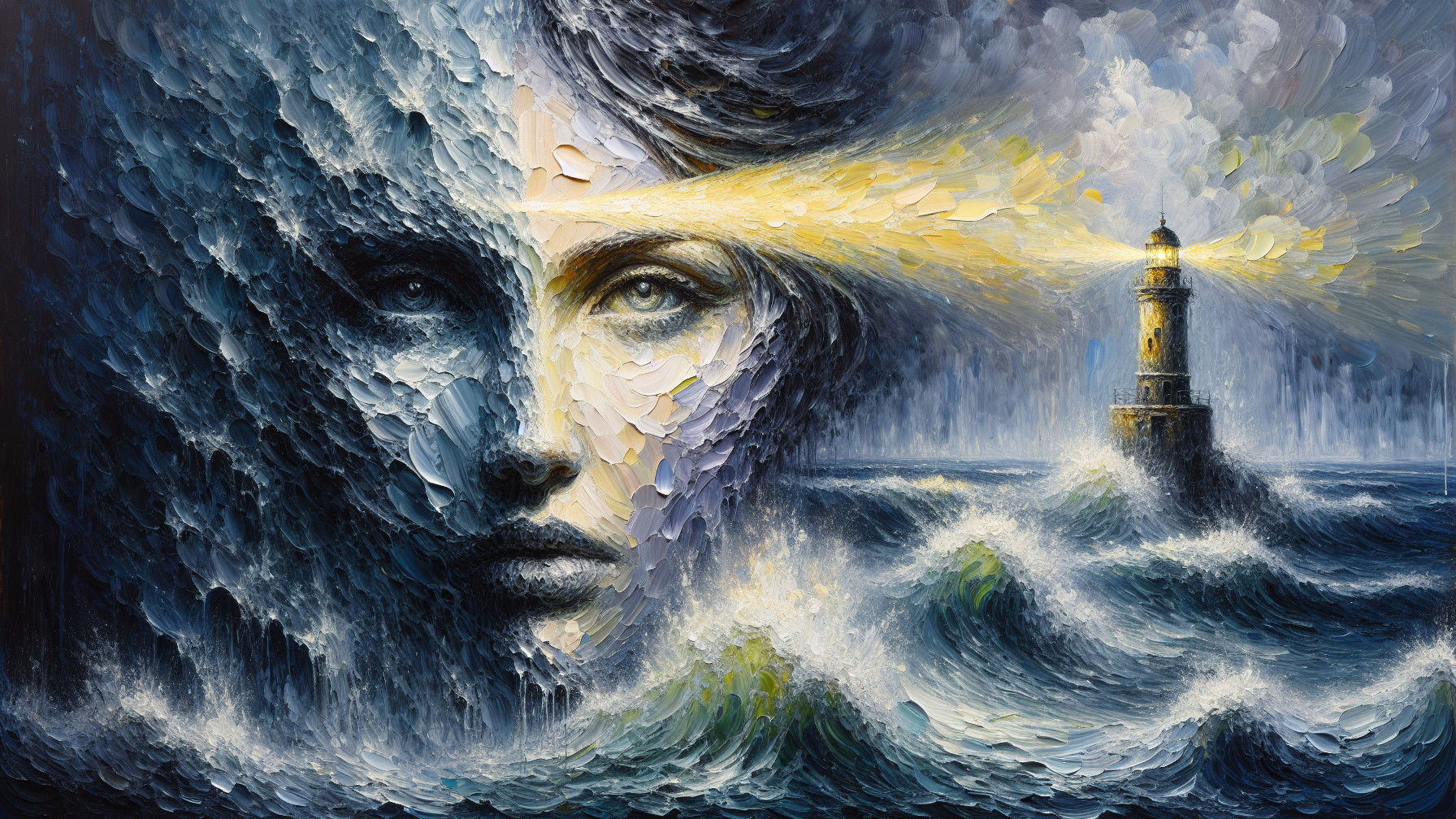 Dramatic Seascape Merging Nature and Human Form