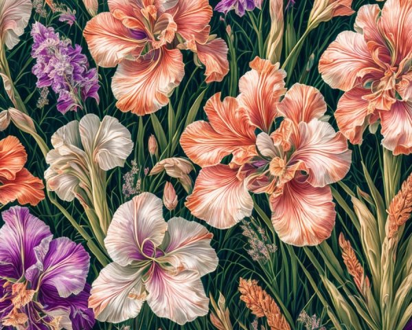 Vibrant Floral Arrangement of Colorful Irises