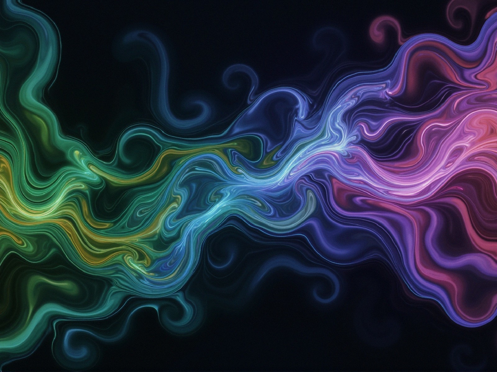 Vibrant Abstract Swirl of Colors on Dark Background