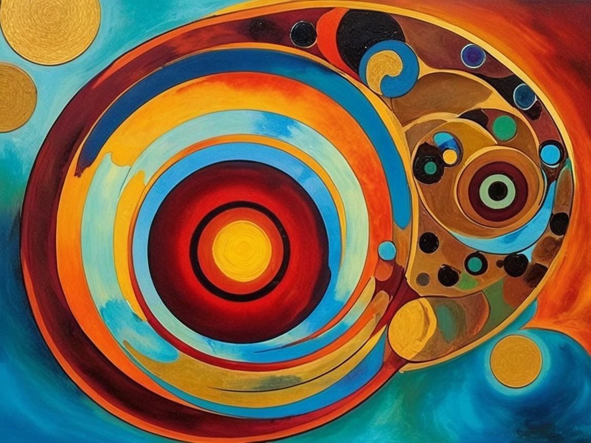Vibrant Abstract Artwork with Cosmic Patterns and Colors
