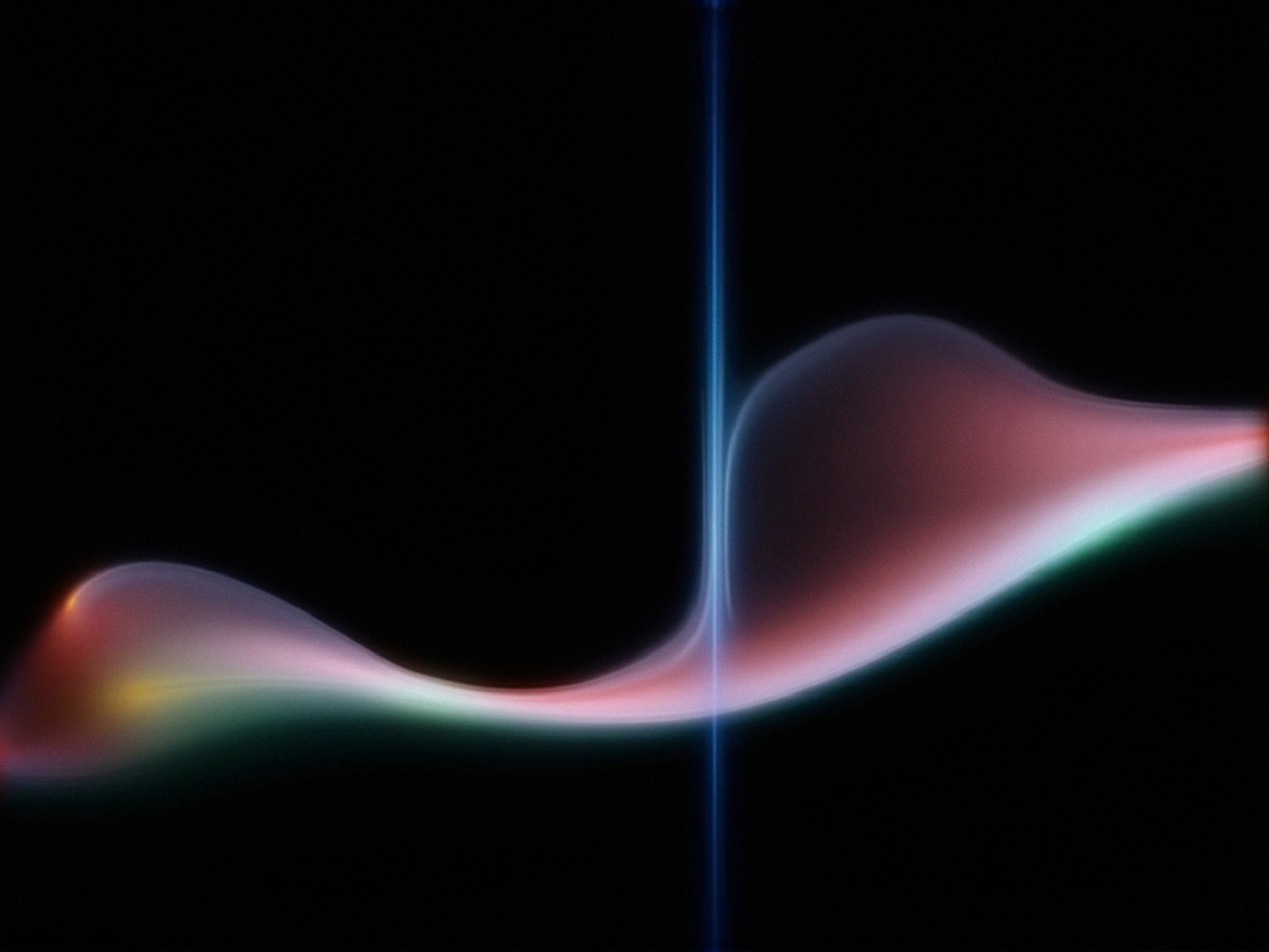Abstract Composition with Fluid Shapes on Dark Backdrop