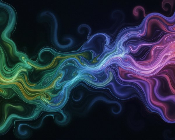 Vibrant Abstract Swirl of Colors on Dark Background