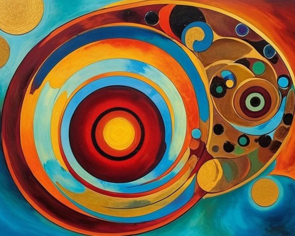 Vibrant Abstract Artwork with Cosmic Patterns and Colors