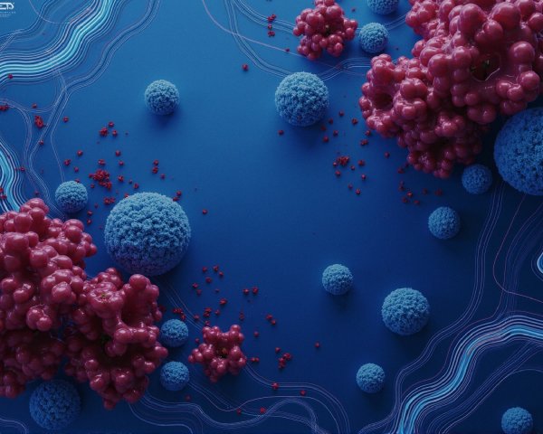 Abstract Colorful Spheres on Deep Blue Background