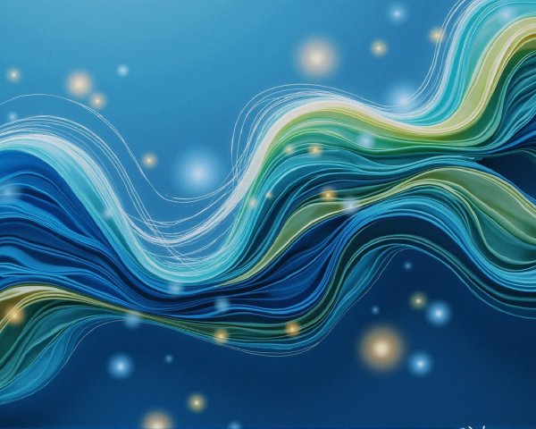 Abstract Wave Design in Blue and Green Shades