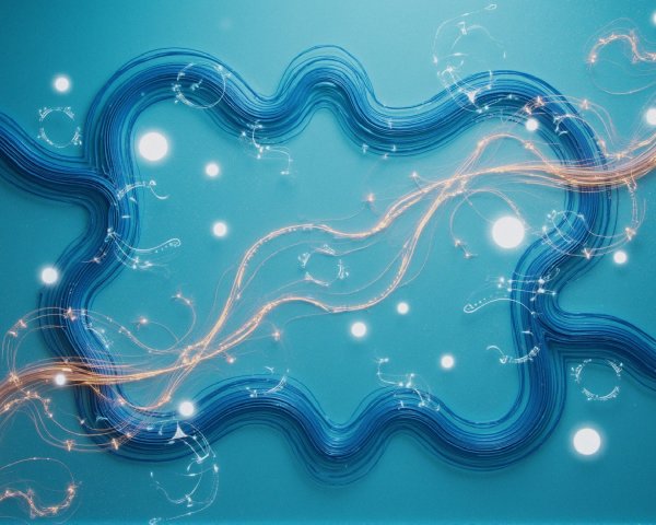 Abstract Design with Blue Lines and Teal Background