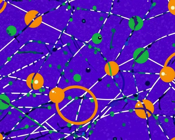 Vibrant Abstract Design with Orange and Green Circles