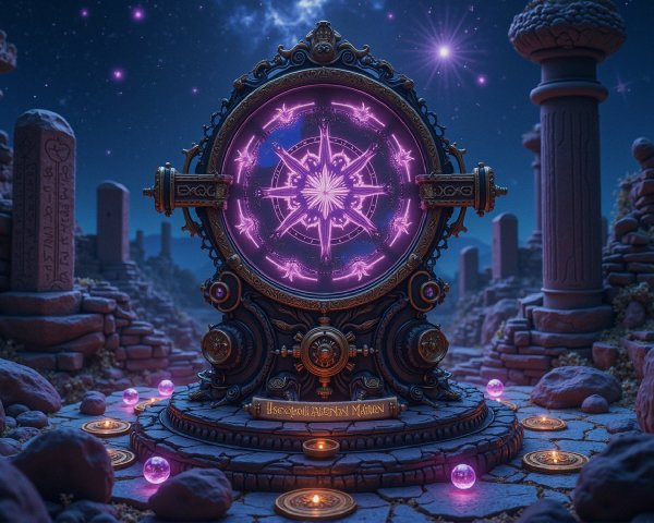 Mystical Portal in Ancient Ruins with Stone Pillars